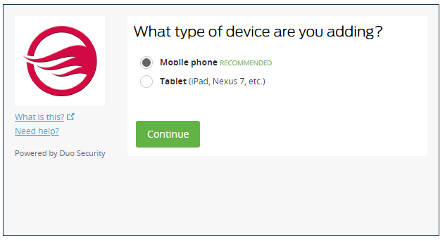 What type of device are you adding? Mobile Phone or Tablet?
