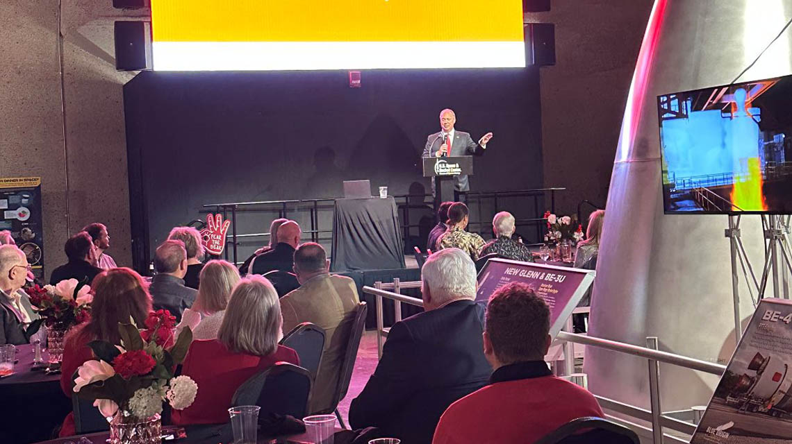 Jacksonville State University President, Don C. Killingsworth, Jr., Ed.D., and the Jax State Alumni Association hosted an evening of engaging conversation and university updates during the State of the University Presidential Address at the U.S. Space and Rocket Center in Huntsville.