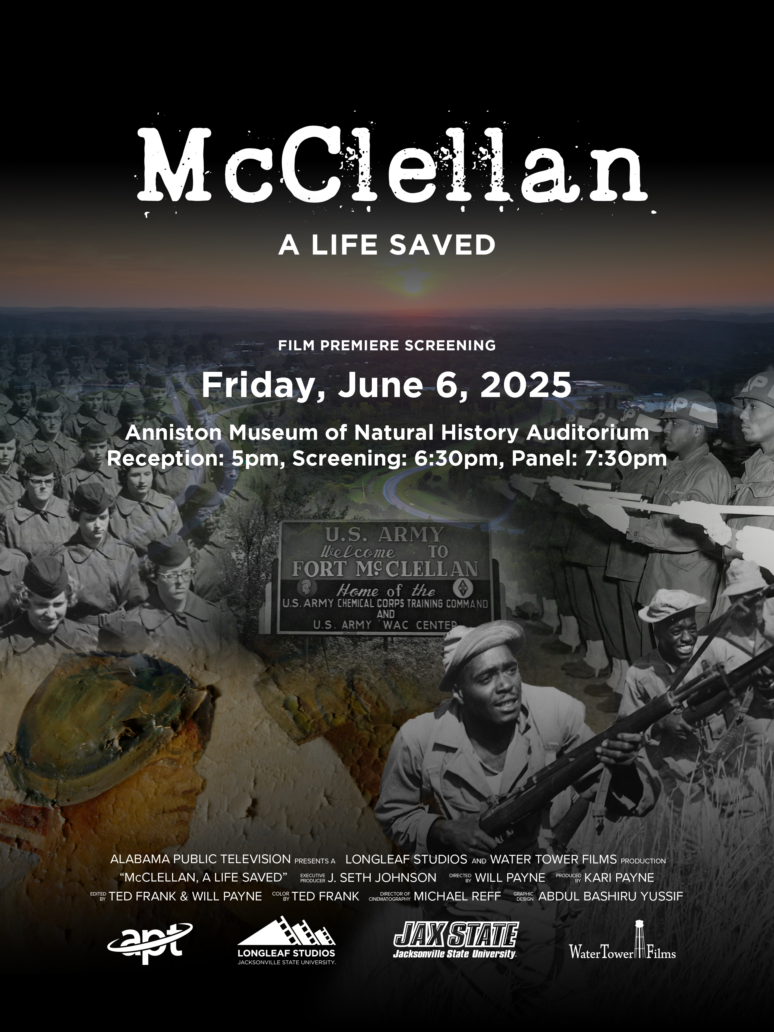 McClellan movie poster. Film premiere screening June 6 at the Anniston Museum of Natural History at 5 pm