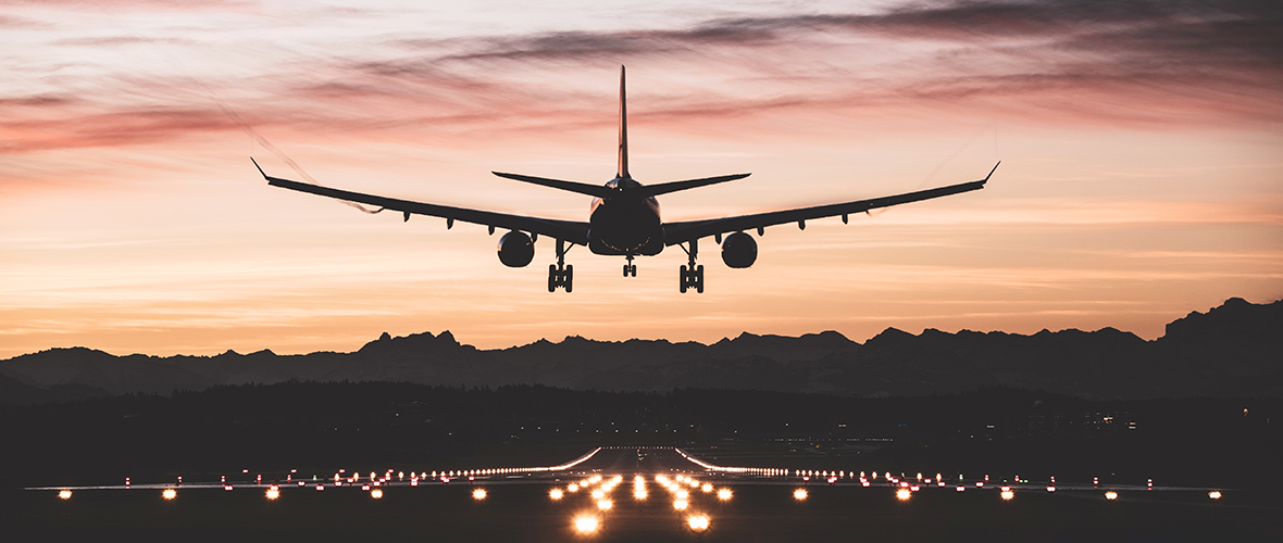 An airplane taking flight