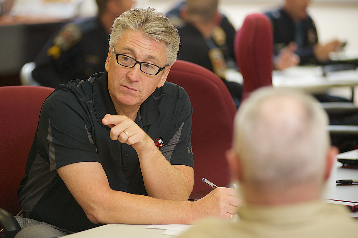 Doctor Jeff Ryan in the Emergency Operations Center