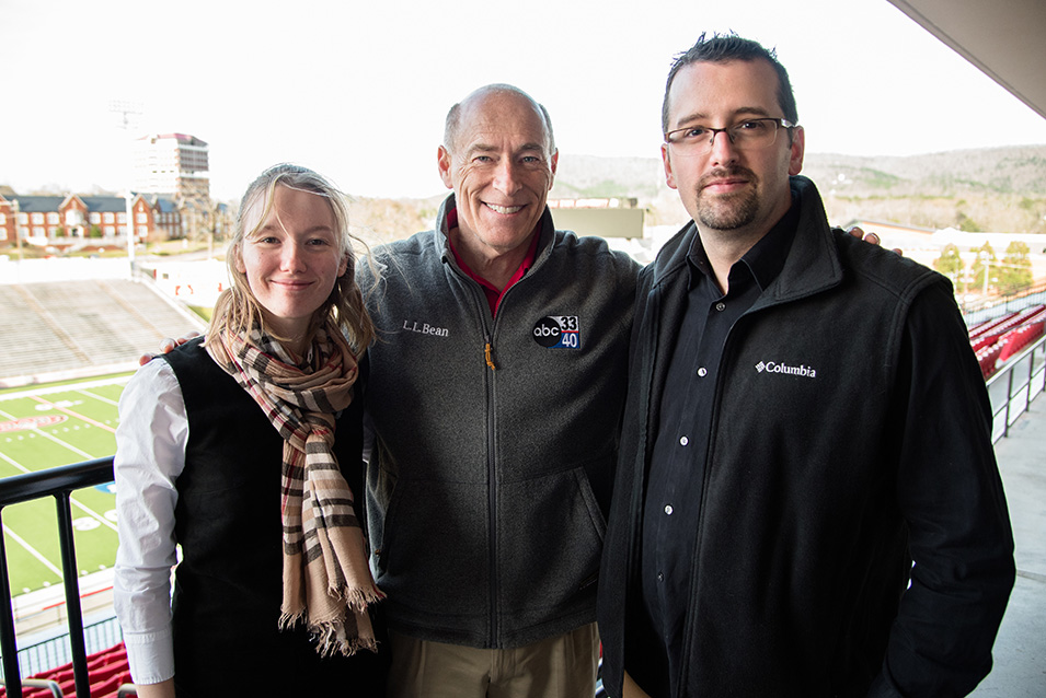 Madeline Miles with ABC 33-40 Meteorologist James Spann