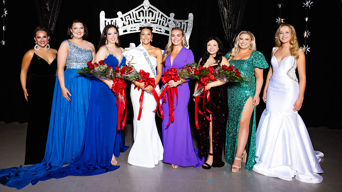Miss JSU Contestants on stage after crowning