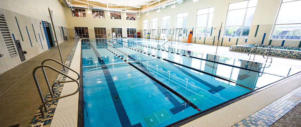 calm lap lanes of the 4 lap 25 yard pool